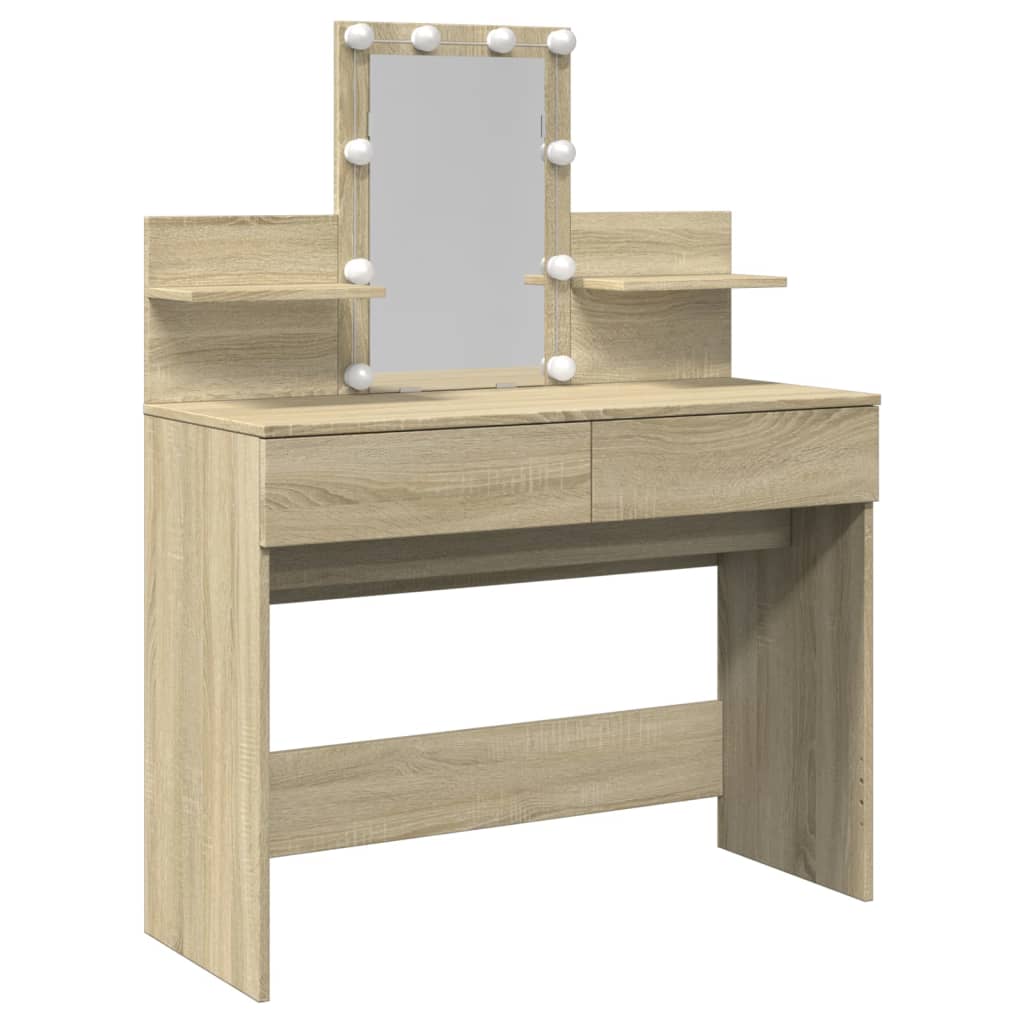 vidaXL Kaptafel met LED-verlichting 100x40x130 cm sonoma eikenkleurig