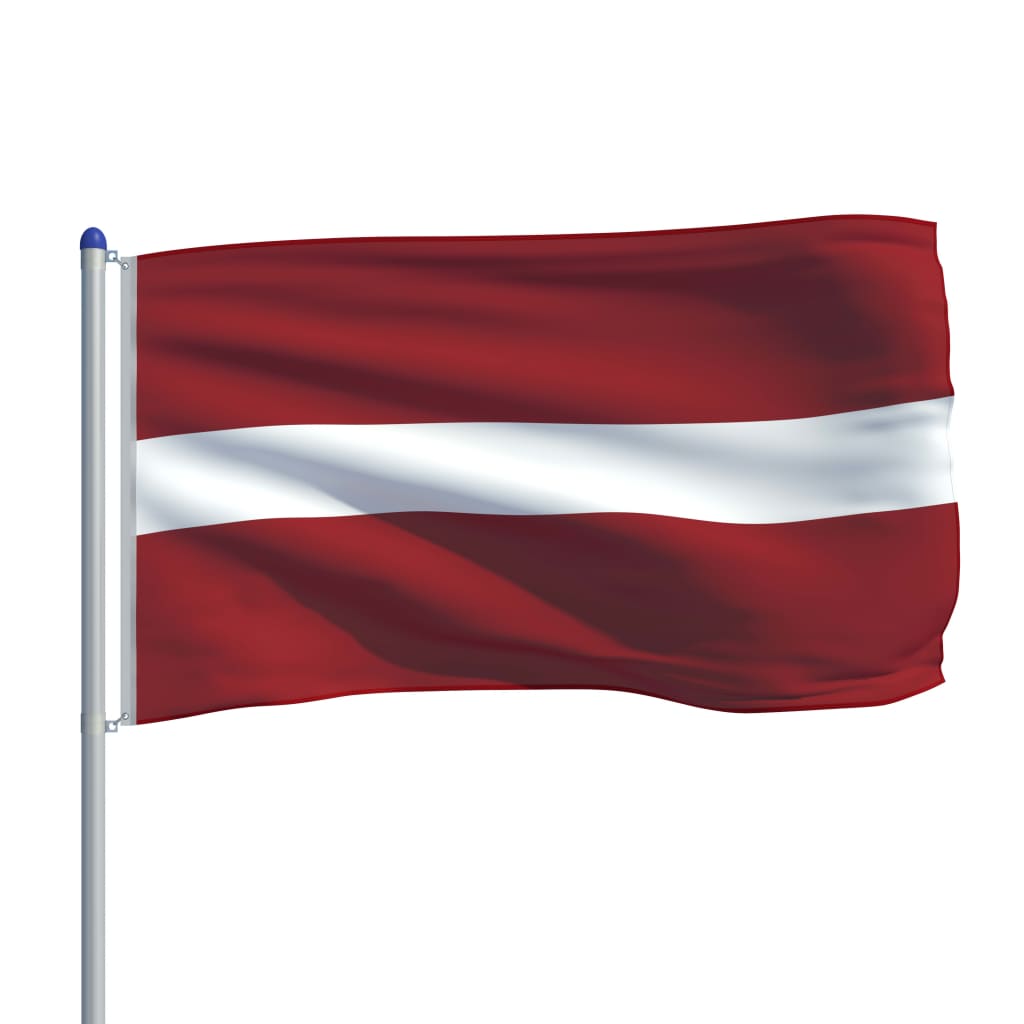 vidaXL Vlag met vlaggenmast Letland 6 m aluminium