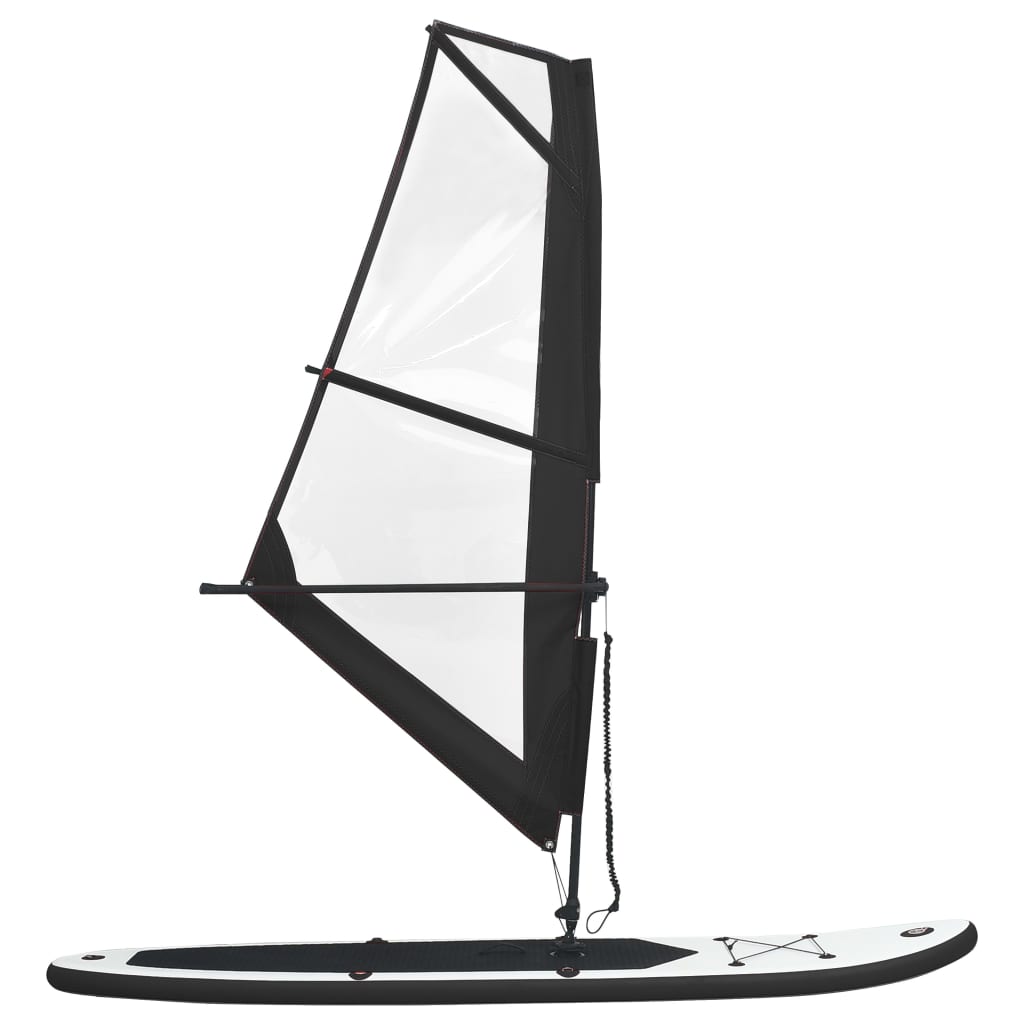 vidaXL Stand Up Paddleboard opblaasbaar met zeilset zwart en wit