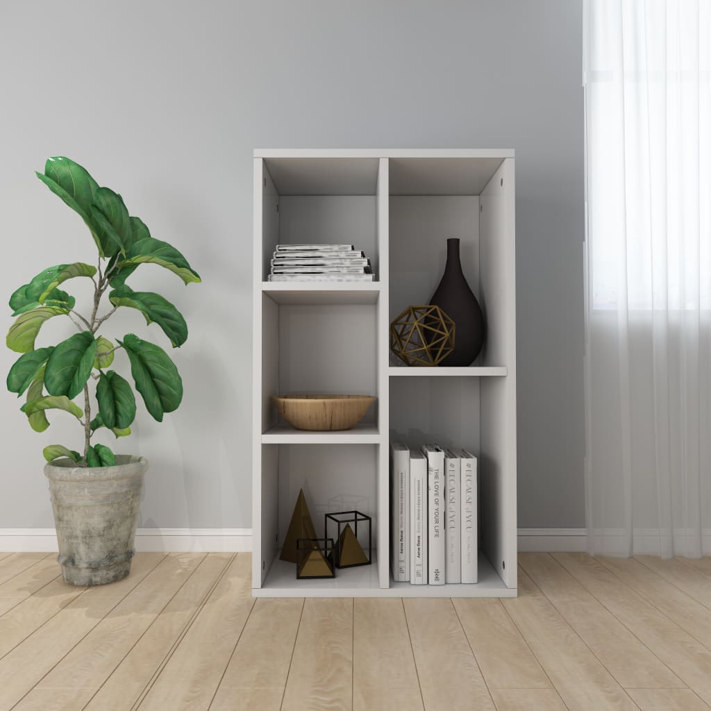 vidaXL Boekenkast/dressoir 50x25x80 cm bewerkt hout hoogglans wit