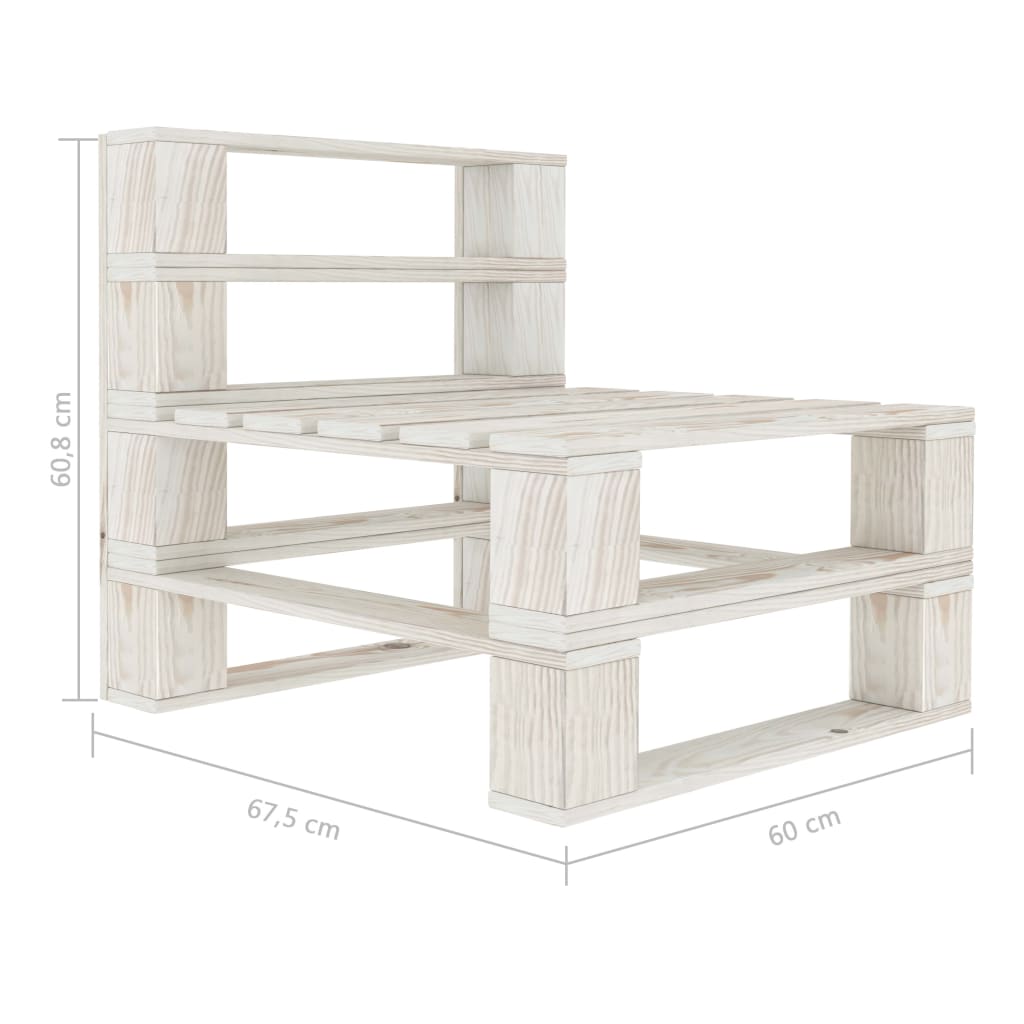 vidaXL 4-delige Loungeset met zwarte kussens pallet hout