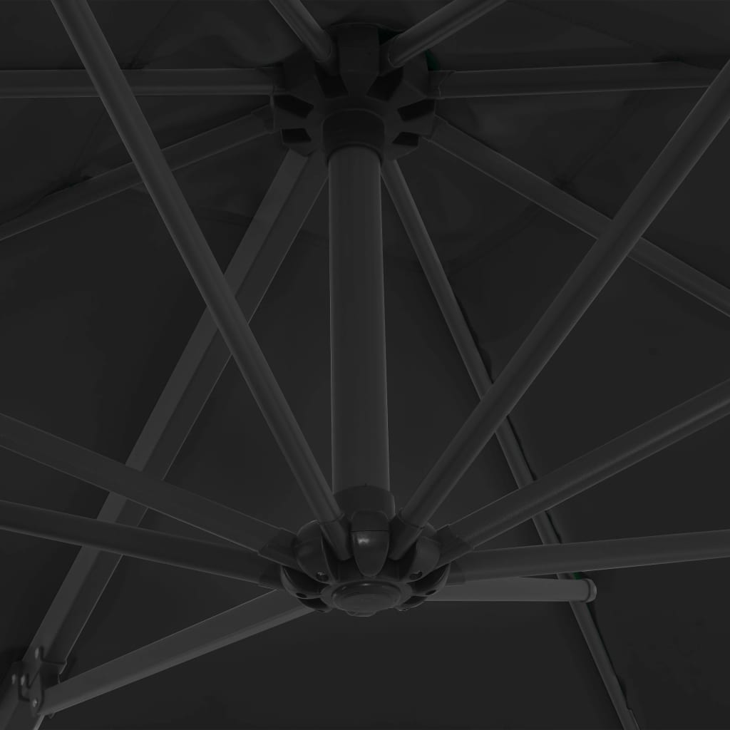 vidaXL Zweefparasol met stalen paal 250x250 cm zwart