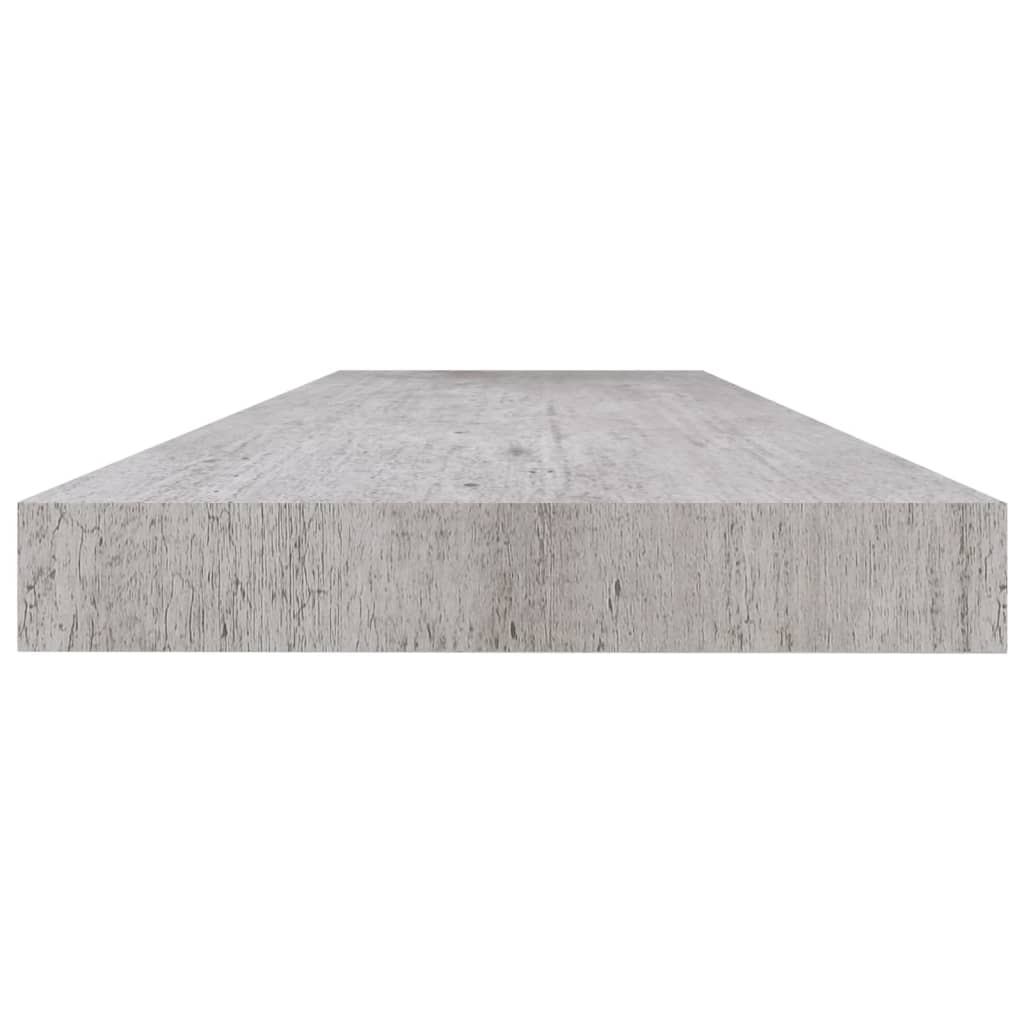 vidaXL Wandschappen zwevend 2 st 120x23,5x3,8 cm MDF betongrijs