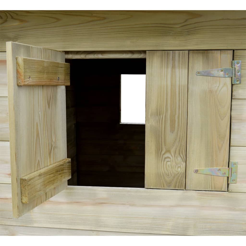 vidaXL B-stock Speelhuis met 3 ramen 204x204x184 cm hout