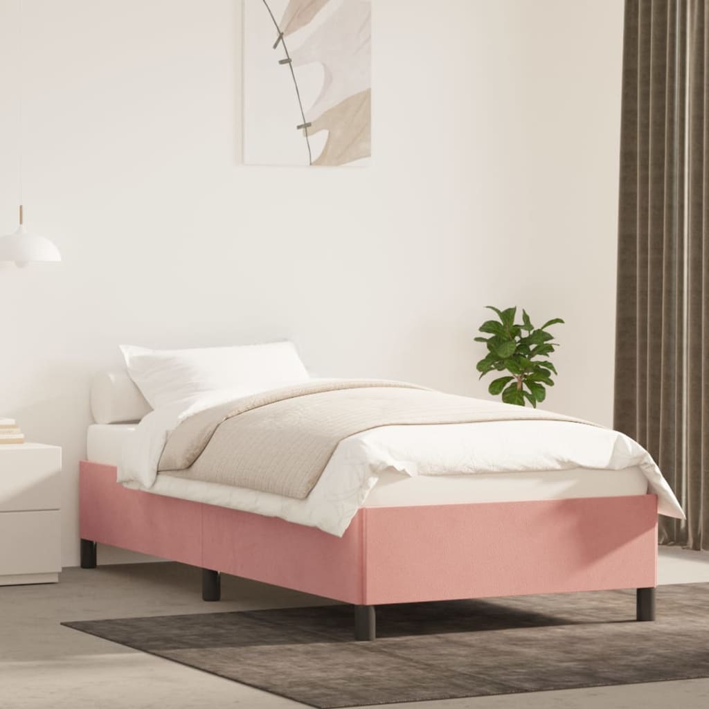 vidaXL Bedframe fluweel roze 80x200 cm