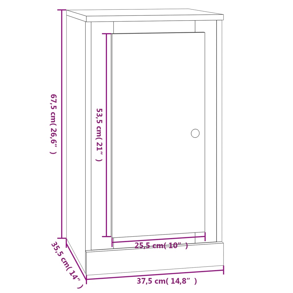 vidaXL Dressoirs 2 st 37,5x35,5x67,5 cm bewerkt hout hoogglans wit