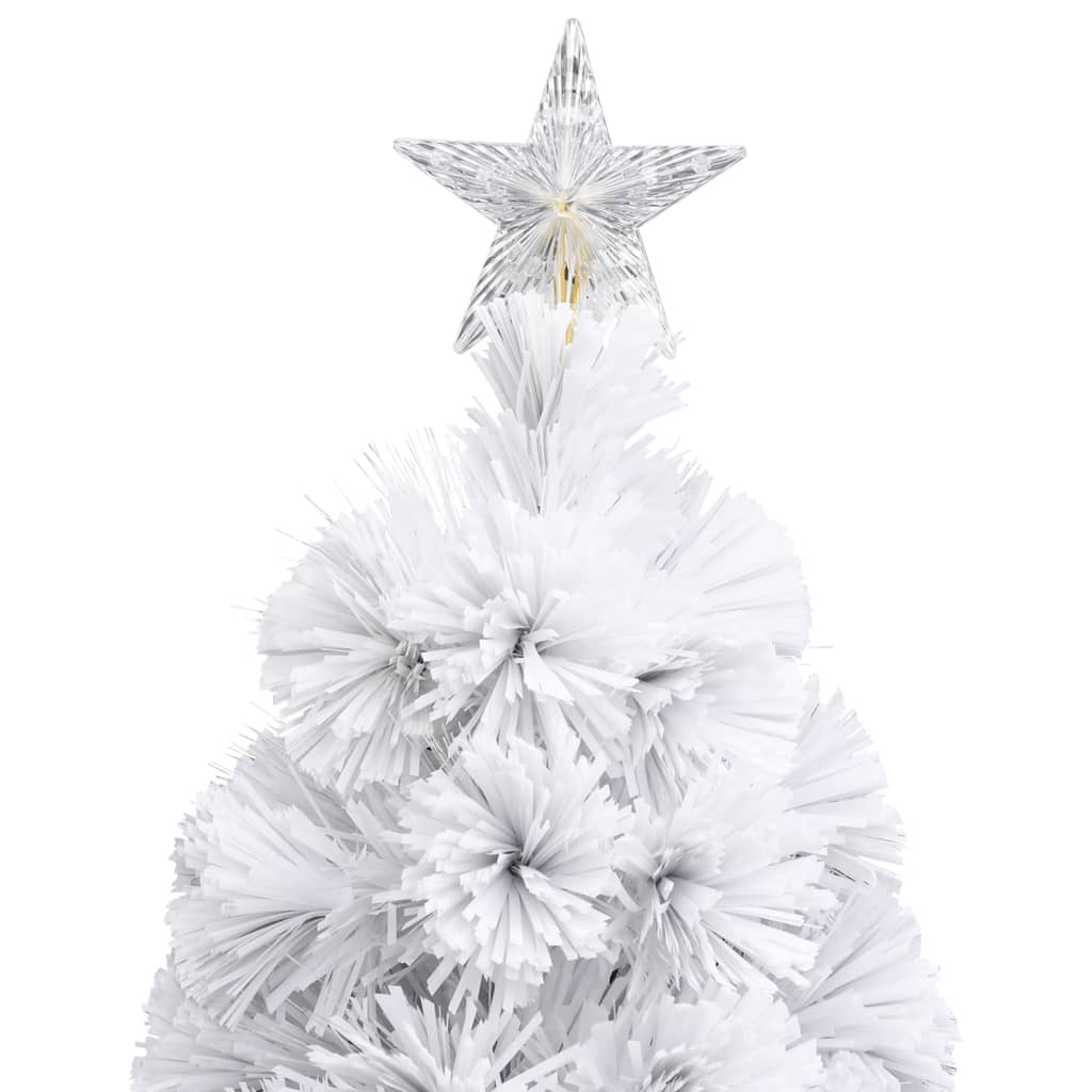 vidaXL Kunstkerstboom met verlichting 180 cm glasvezel wit