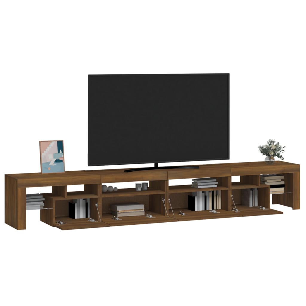 vidaXL Tv-meubel met LED-verlichting 260x36,5x40 cm bruin eikenkleur