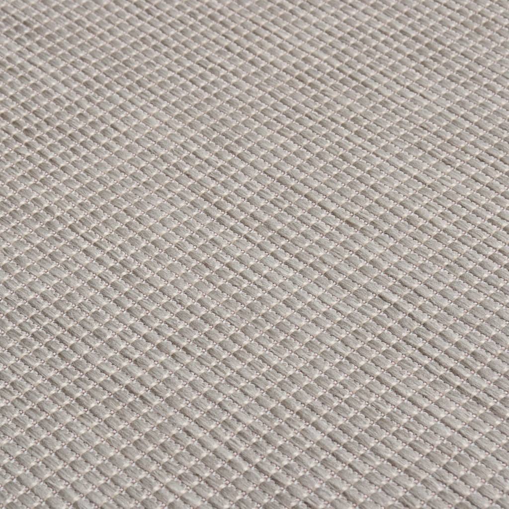 vidaXL Buitenkleed platgeweven 80x150 cm taupe