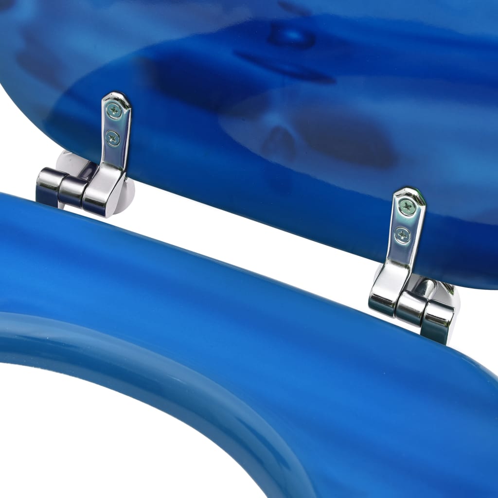 vidaXL Toiletbril met deksel waterdruppel MDF blauw