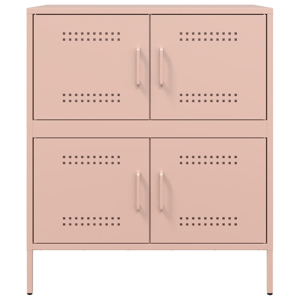 vidaXL Dressoir 68x39x79 cm staal roze