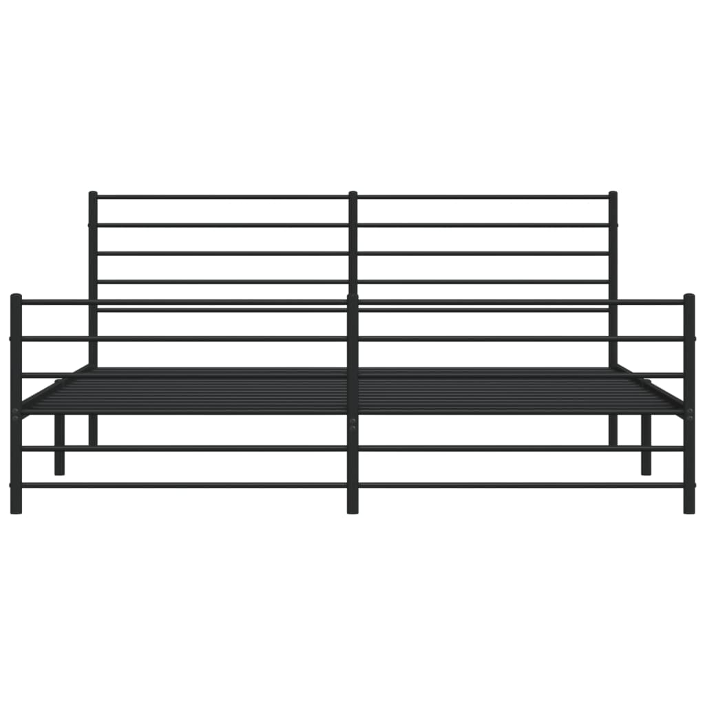 vidaXL Bedframe met hoofd- en voeteneinde metaal zwart 200x200 cm