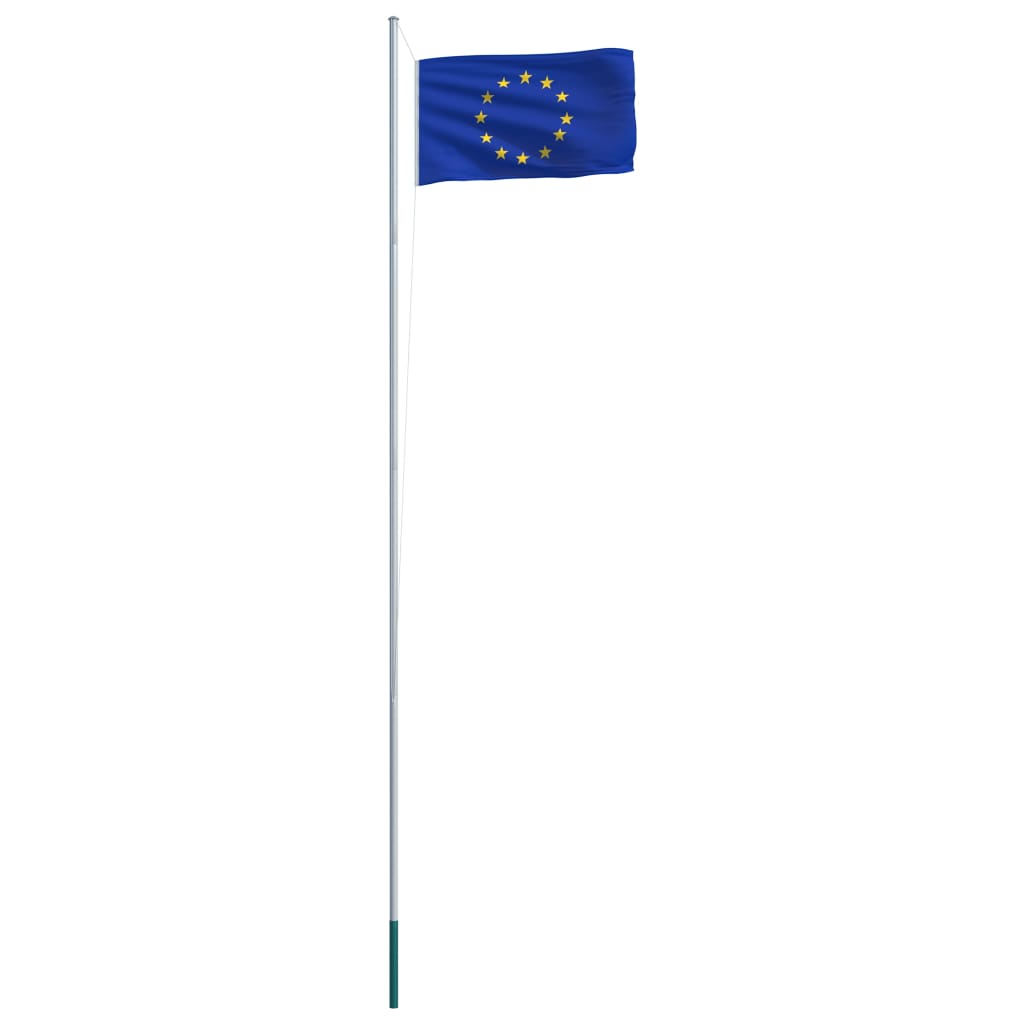vidaXL Vlag met vlaggenmast Europa 6,2 m aluminium
