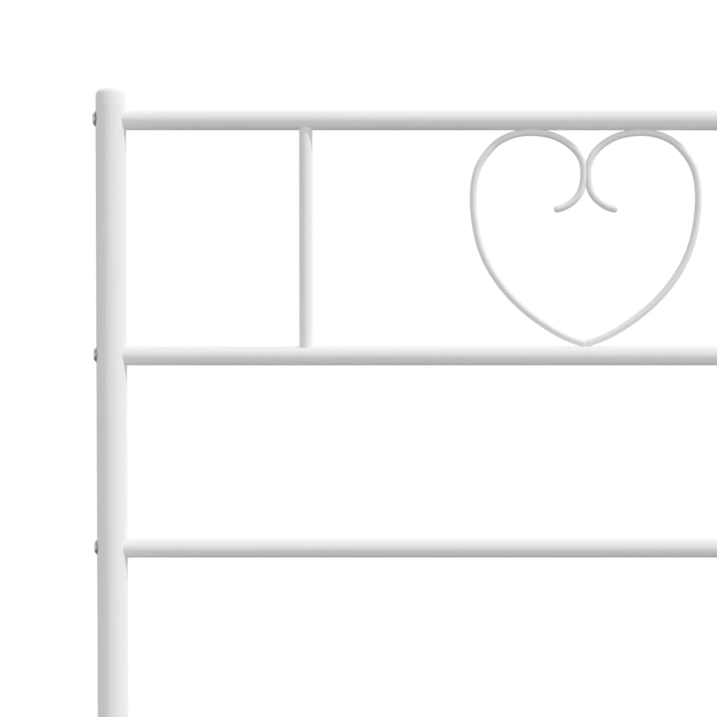 vidaXL Bedframe met hoofd- en voeteneinde metaal wit 193x203 cm