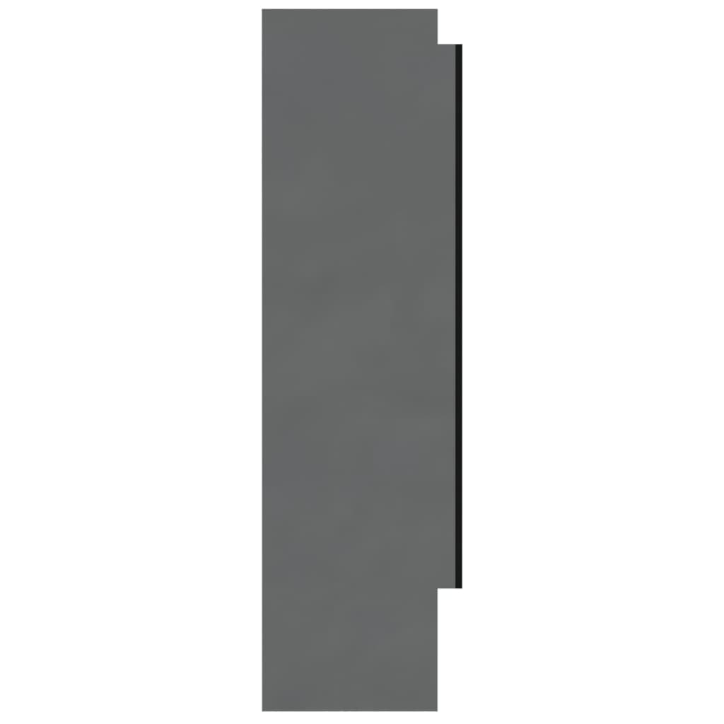 vidaXL Badkamerkast met spiegel 80x15x60 cm MDF glanzend grijs