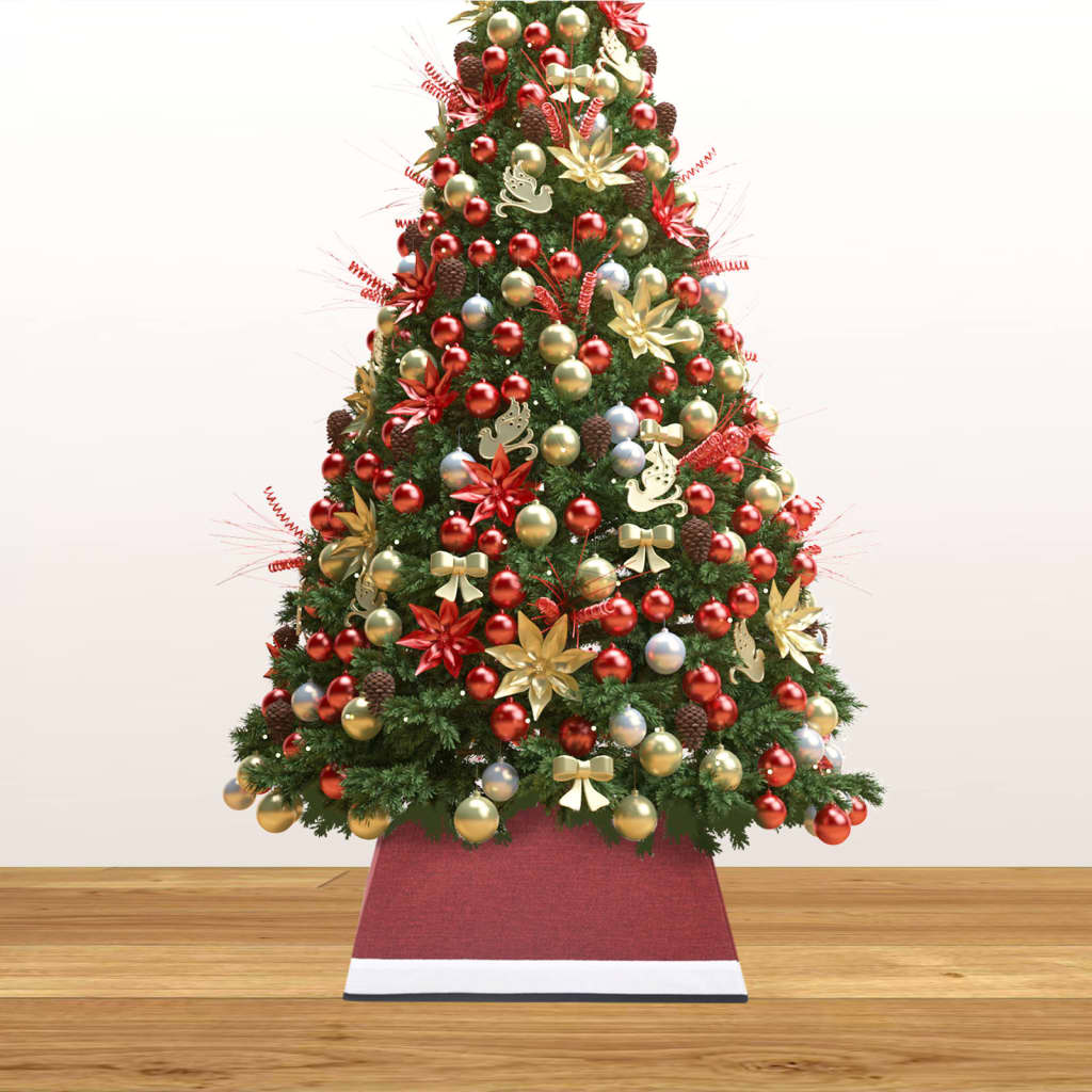 vidaXL Kerstboomrok 48x48x25 cm rood en wit