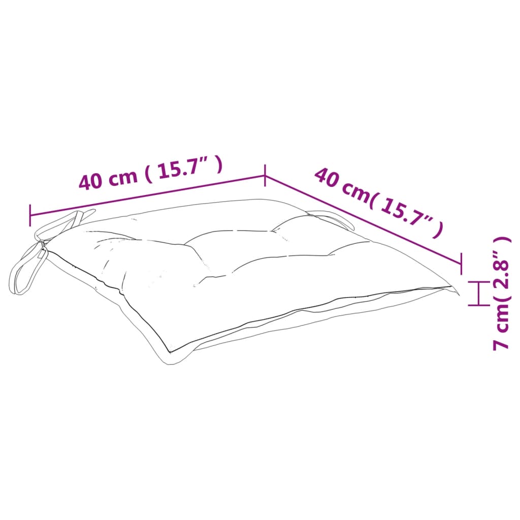 vidaXL Stoelkussens 6 st 40x40x7 cm oxford stof grijs