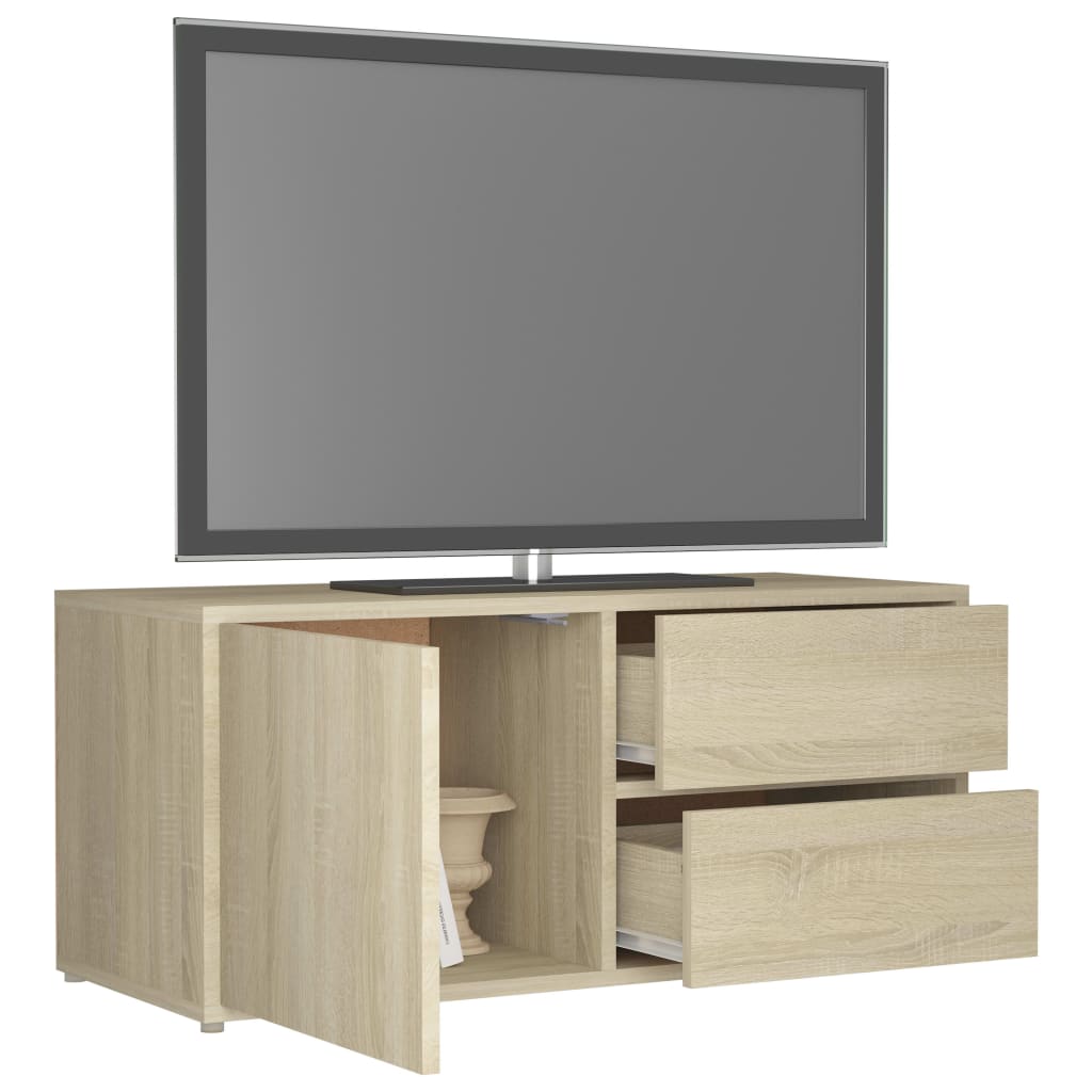 vidaXL Tv-meubel 80x34x36 cm spaanplaat sonoma eikenkleurig
