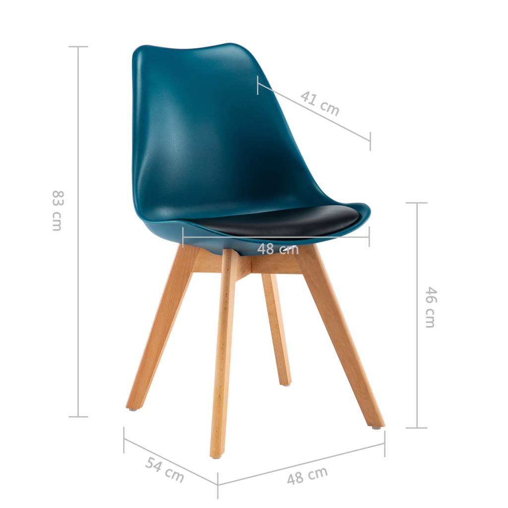 vidaXL Eetkamerstoelen 2 st kunstleer turquoise en zwart