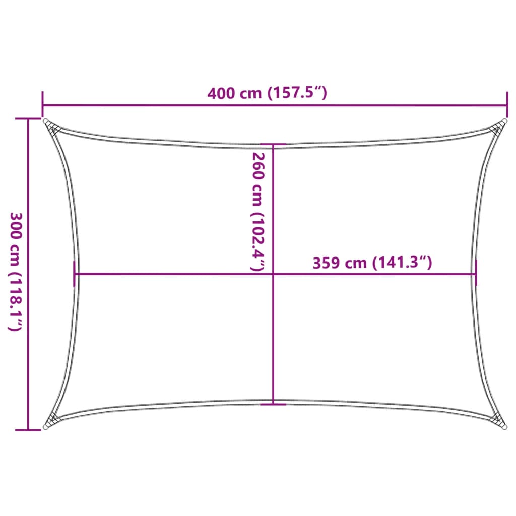 vidaXL Zonnezeil 4x3 m 100% polyester oxford zandkleurig