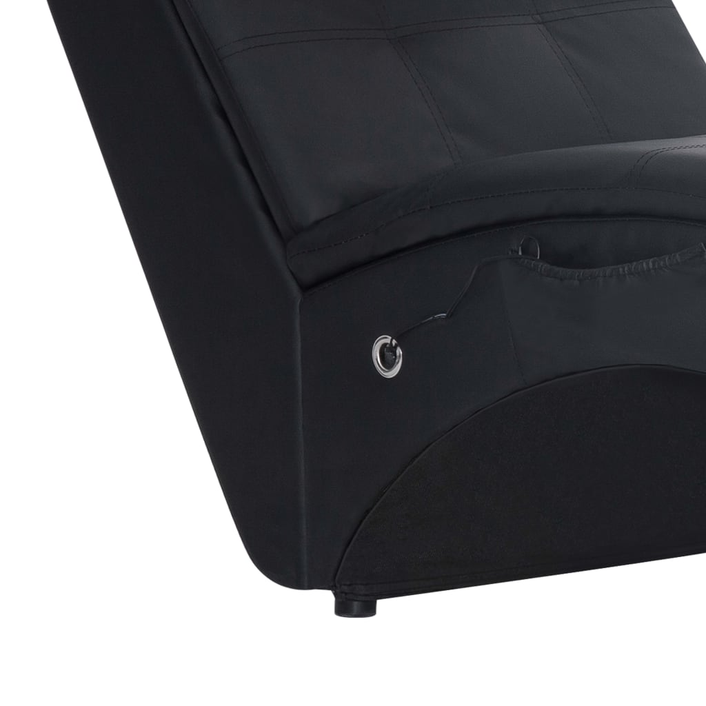 vidaXL Massage chaise longue met kussen kunstleer zwart