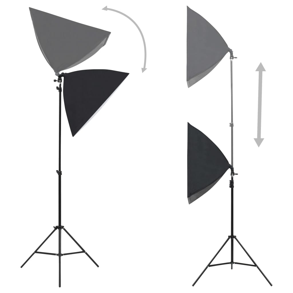 vidaXL Fotostudioset met achtergrond, softboxlampen en paraplu