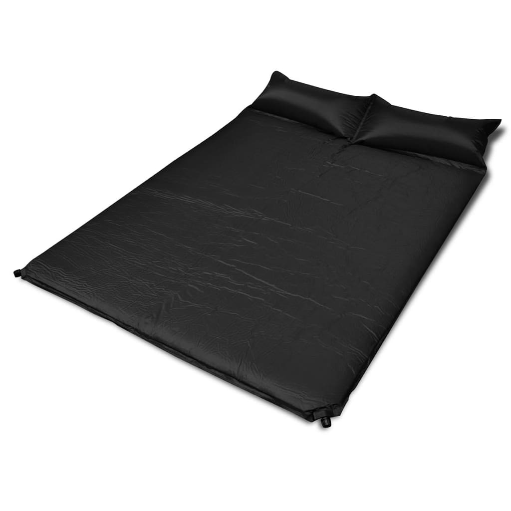 Slaapmat zelfopblazend zwart 190 x 130 x 5 cm (dubbel)