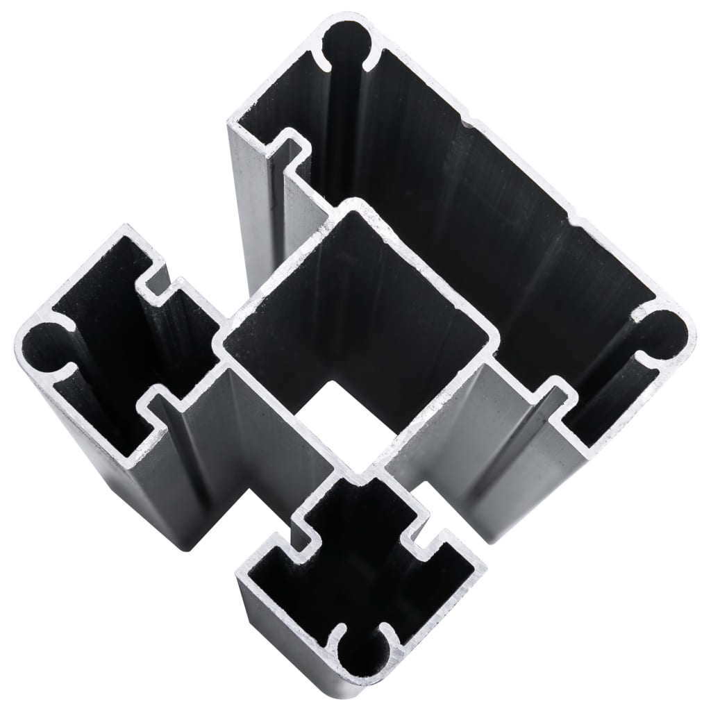 vidaXL Schuttingset 3 vierkant en 1 schuin 619x186 cm HKC grijs
