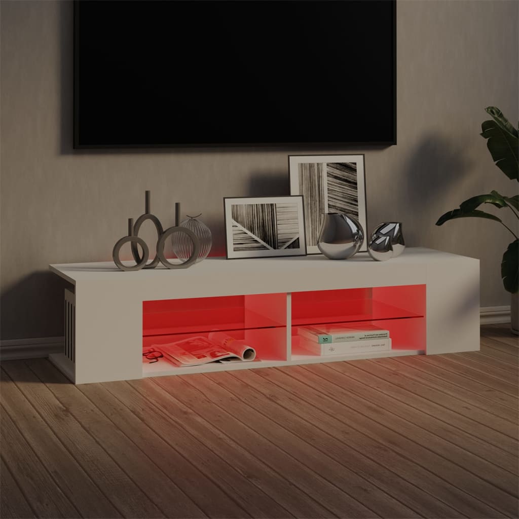 vidaXL Tv-meubel met LED-verlichting 135x39x30 cm wit