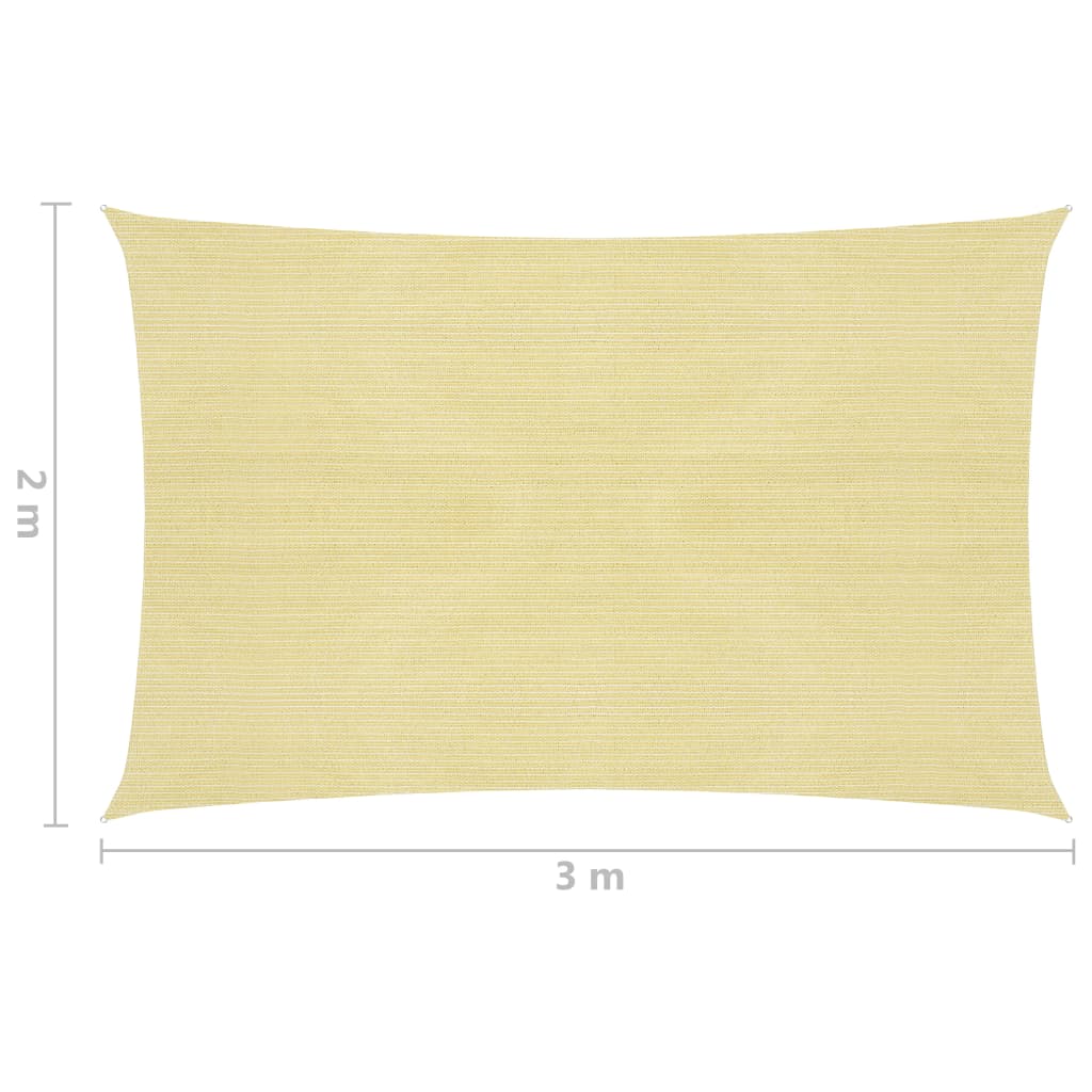 vidaXL Zonnezeil 160 g/m² 2x3 m HDPE beige
