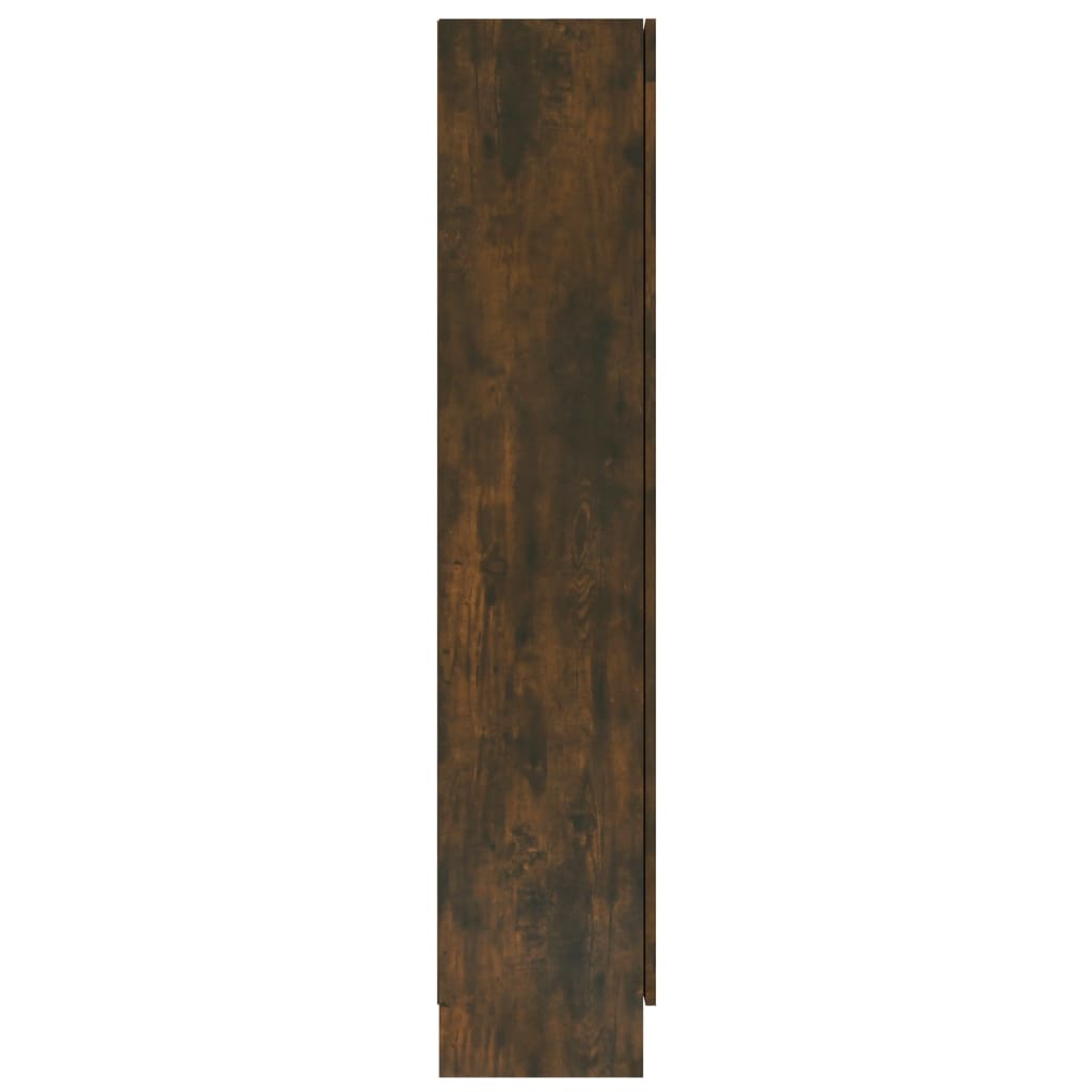 vidaXL Vitrinekast 82,5x30,5x150 cm bewerkt hout gerookt eikenkleurig