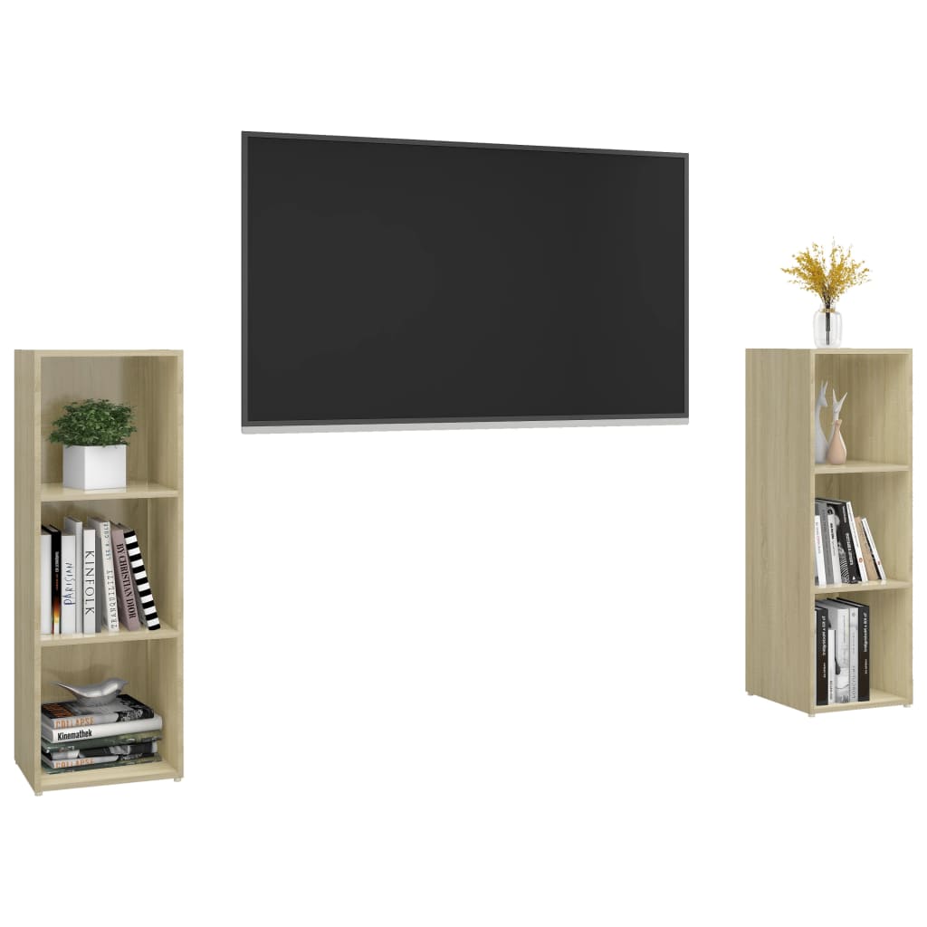 vidaXL Tv-meubelen 2 st 107x35x37 cm spaanplaat sonoma eikenkleurig