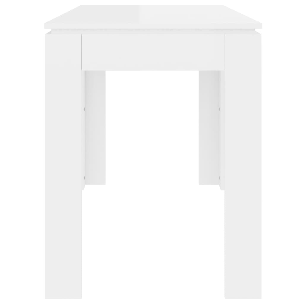 vidaXL Eettafel 120x60x76 cm spaanplaat hoogglans wit
