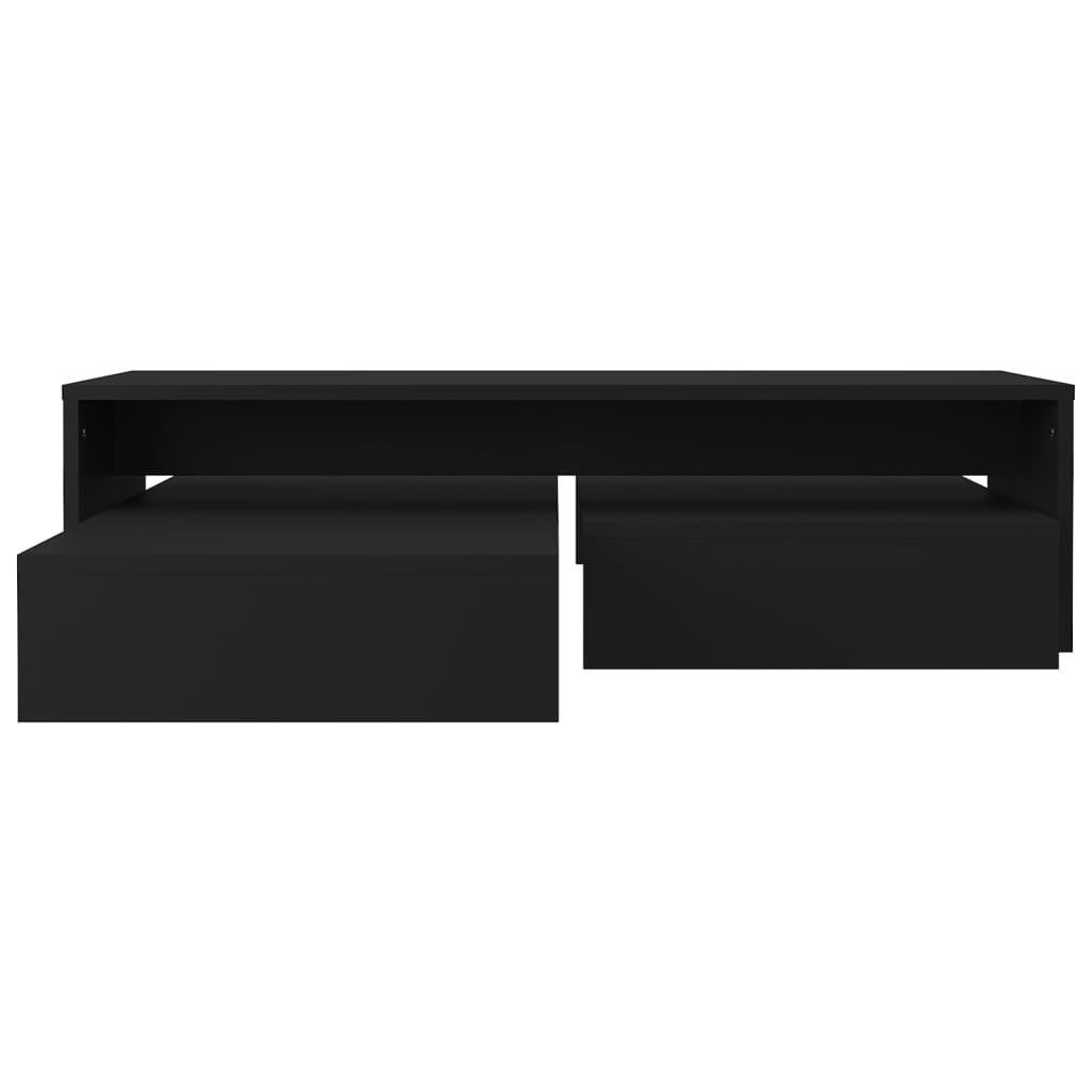vidaXL Salontafelset 100x100x26,5 cm spaanplaat zwart