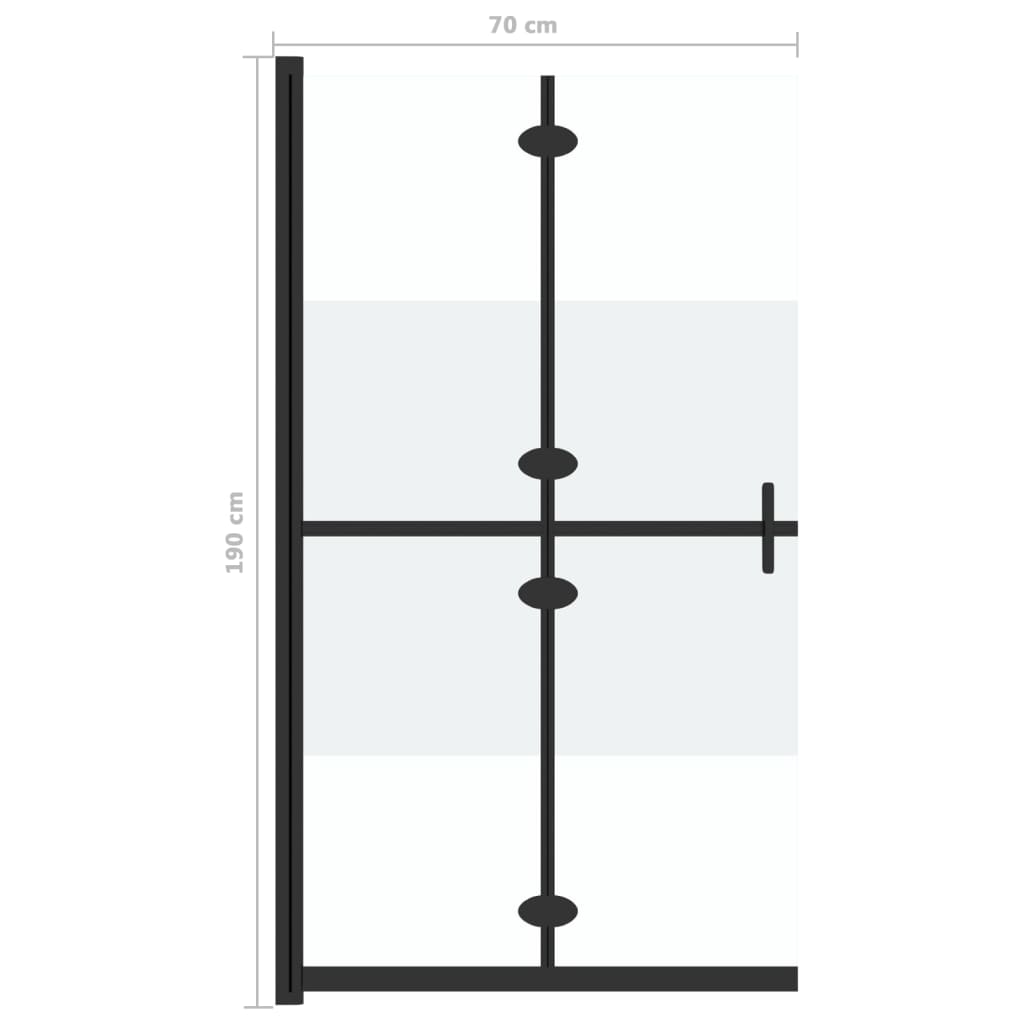 vidaXL Inloopdouchewand inklapbaar 70x190 cm ESG-glas halfmat
