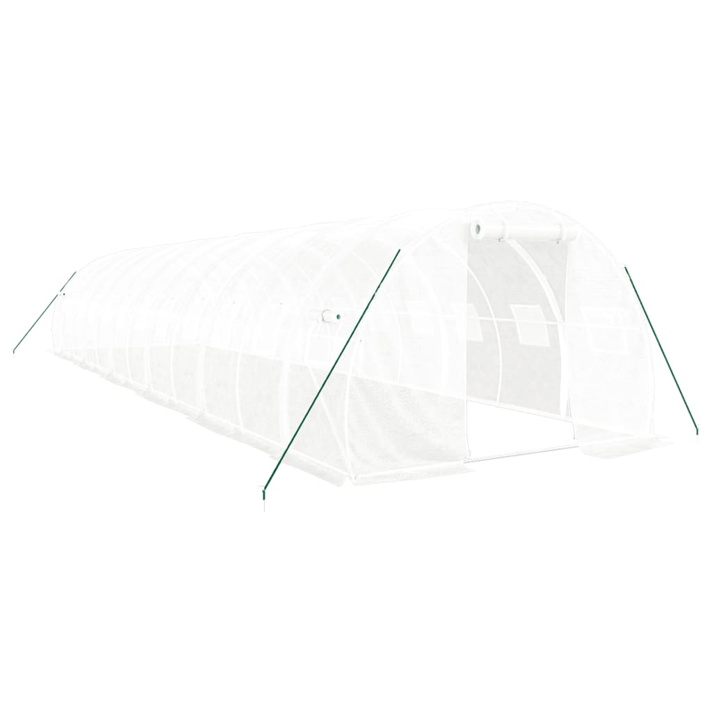 vidaXL Tuinkas met stalen frame 36 m² 12x3x2 m wit