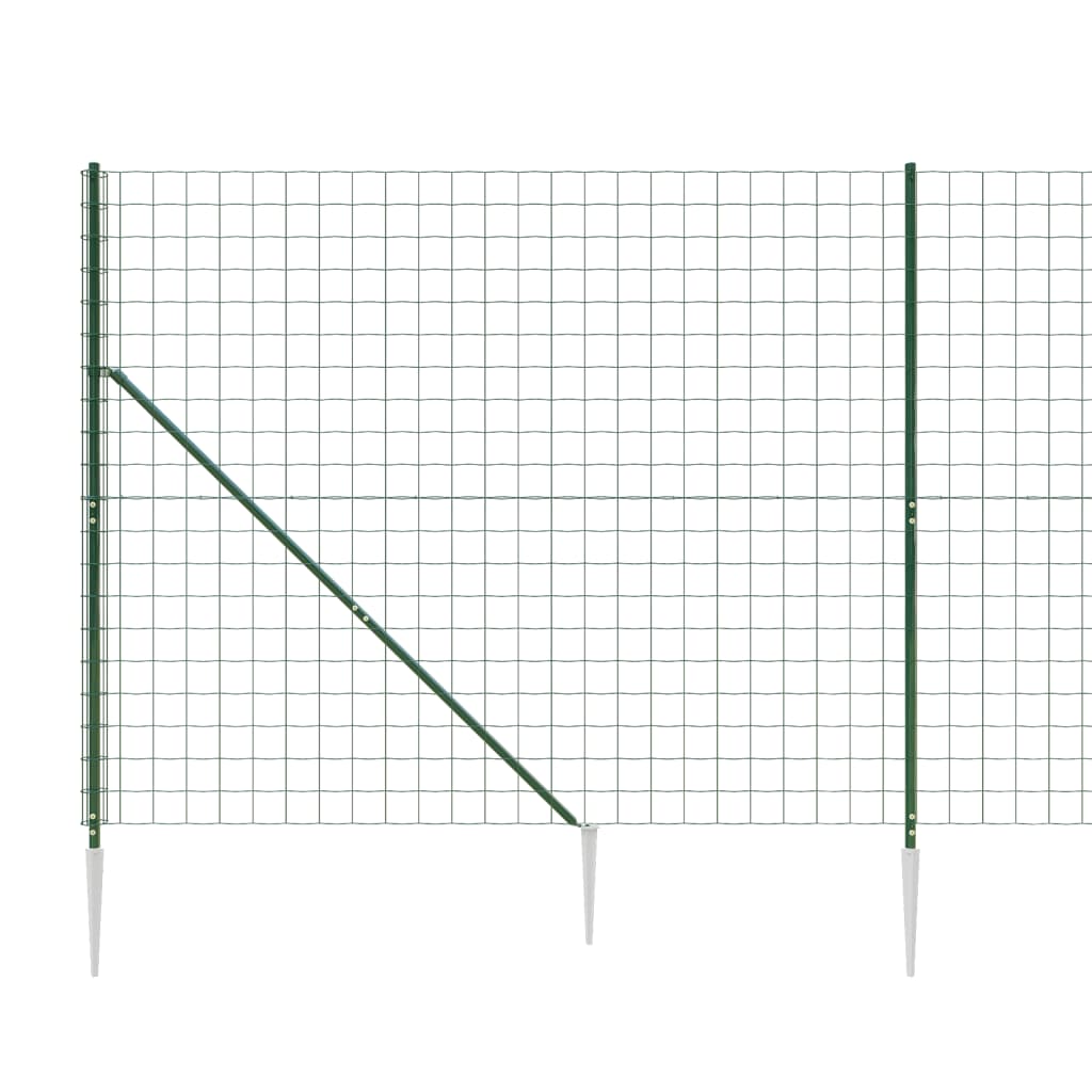 vidaXL Draadgaashek met grondankers 2x25 m groen