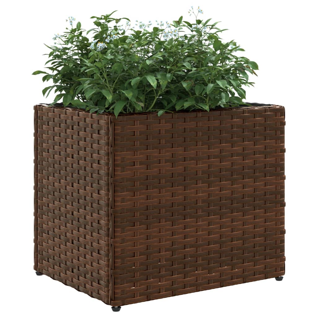 vidaXL Plantenbak 36x30x32 cm poly rattan bruin