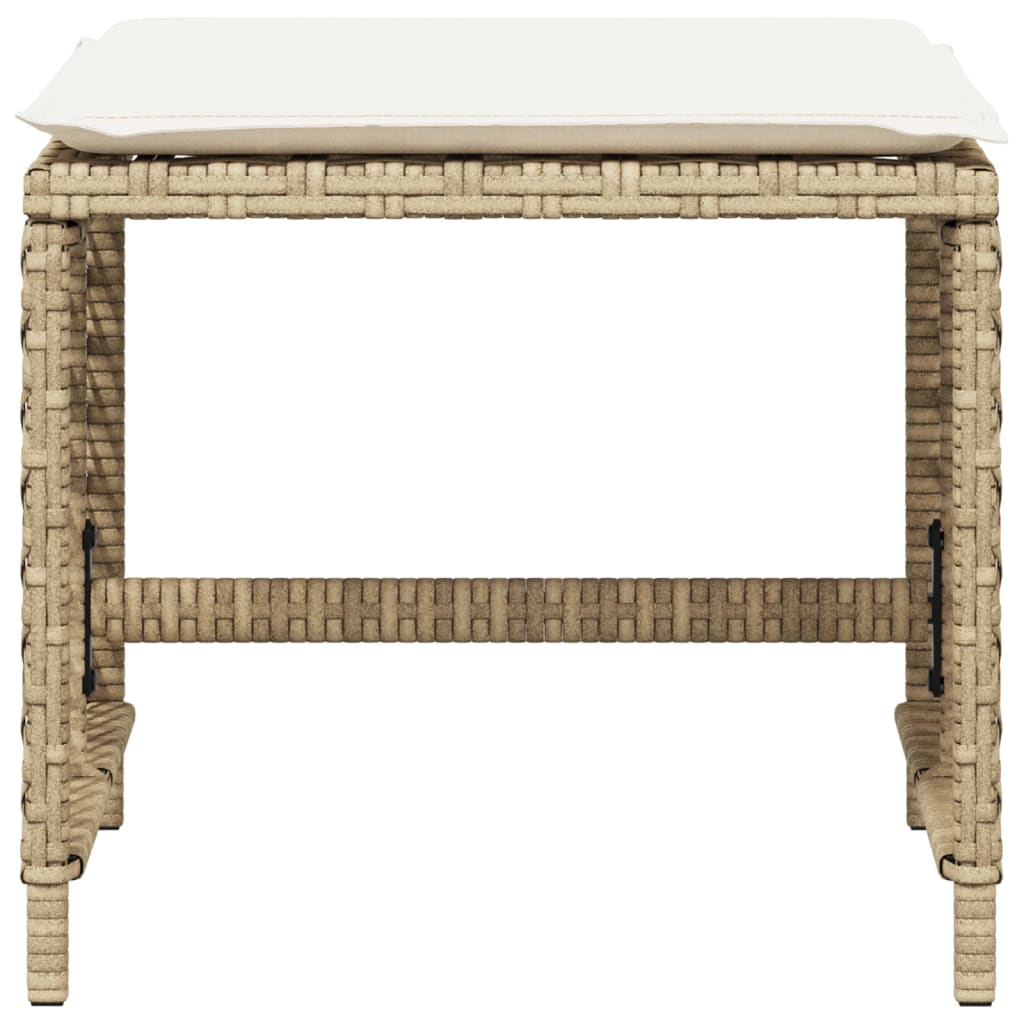 vidaXL Tuinkrukken 4 st met kussens 41x41x36 cm poly rattan beige