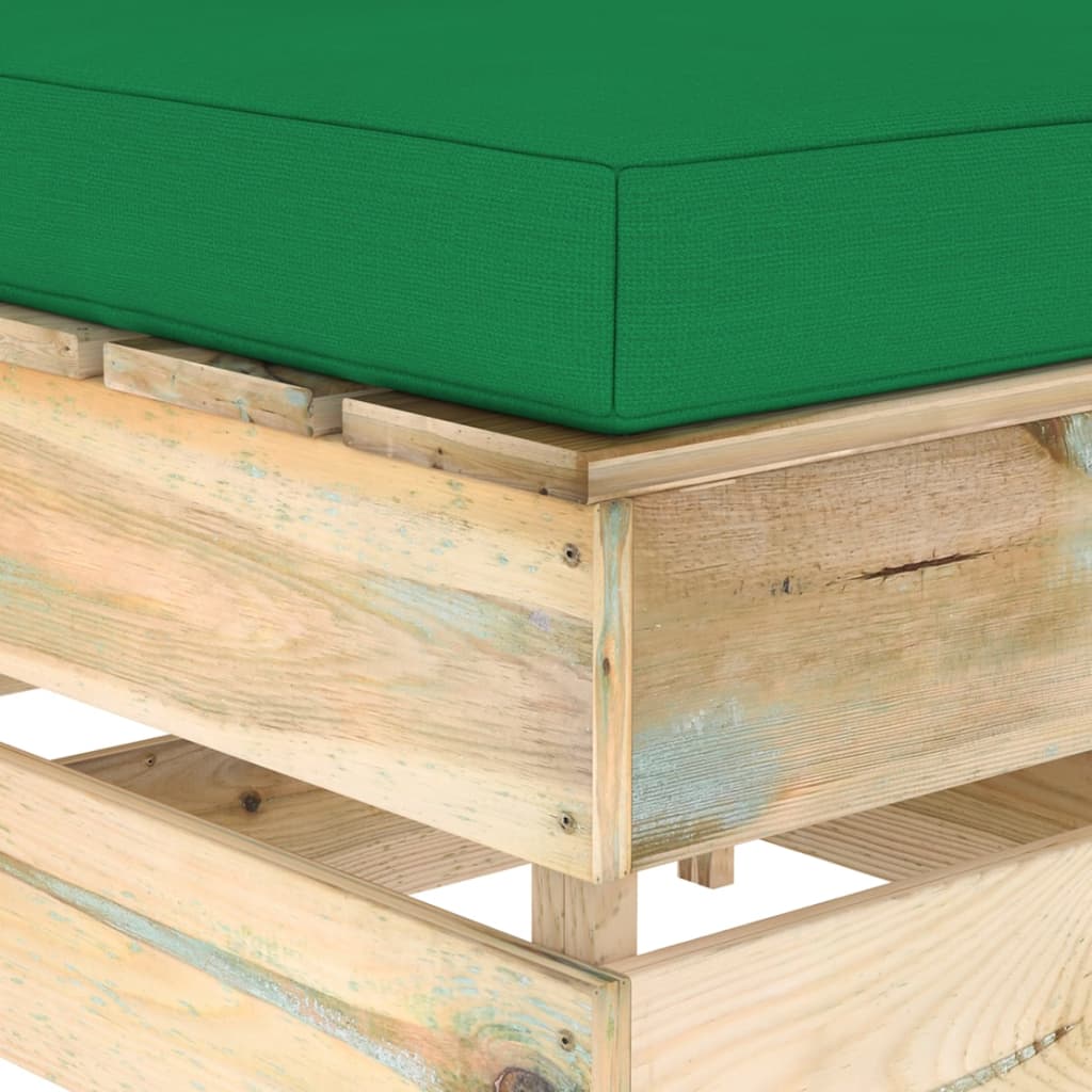 vidaXL 6-delige Loungeset met kussens groen geïmpregneerd hout