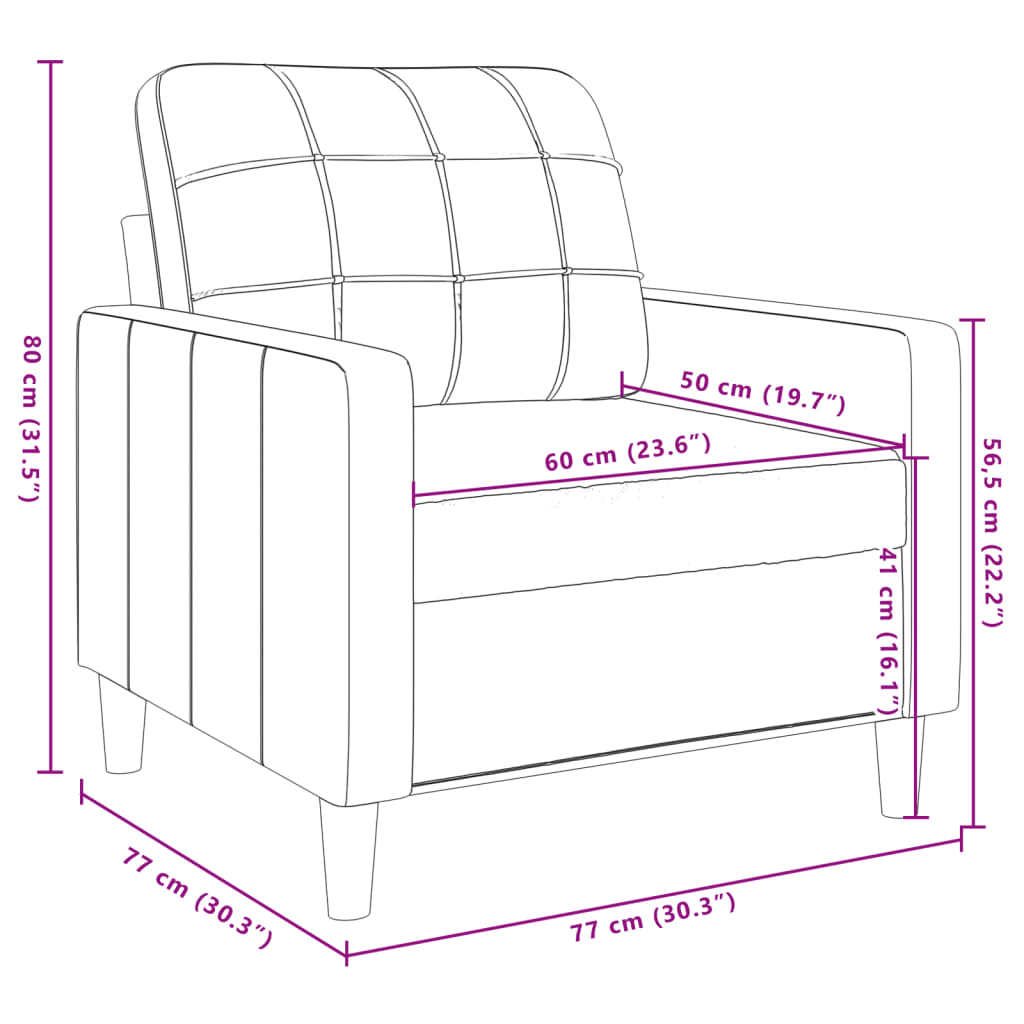 vidaXL Fauteuil 60 cm fluweel bruin