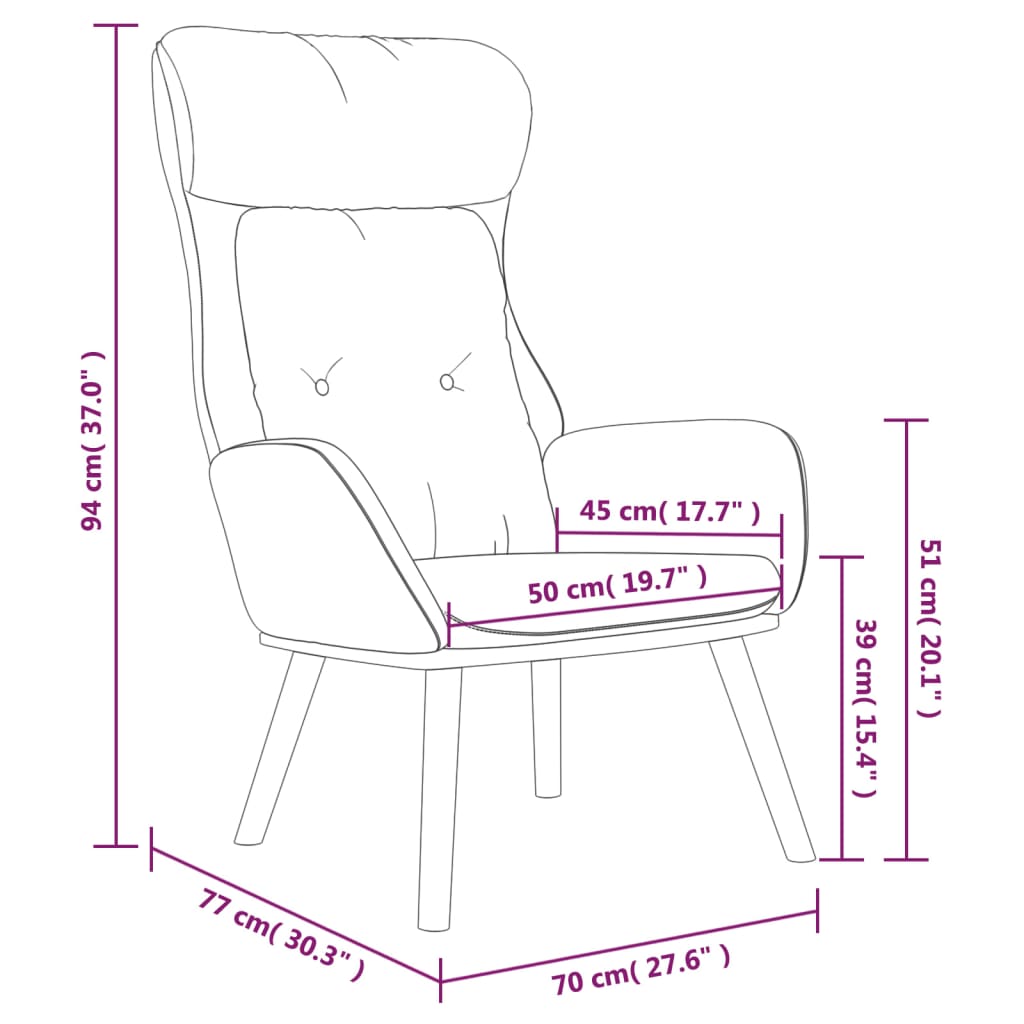 vidaXL Relaxstoel stof en PVC donkergrijs