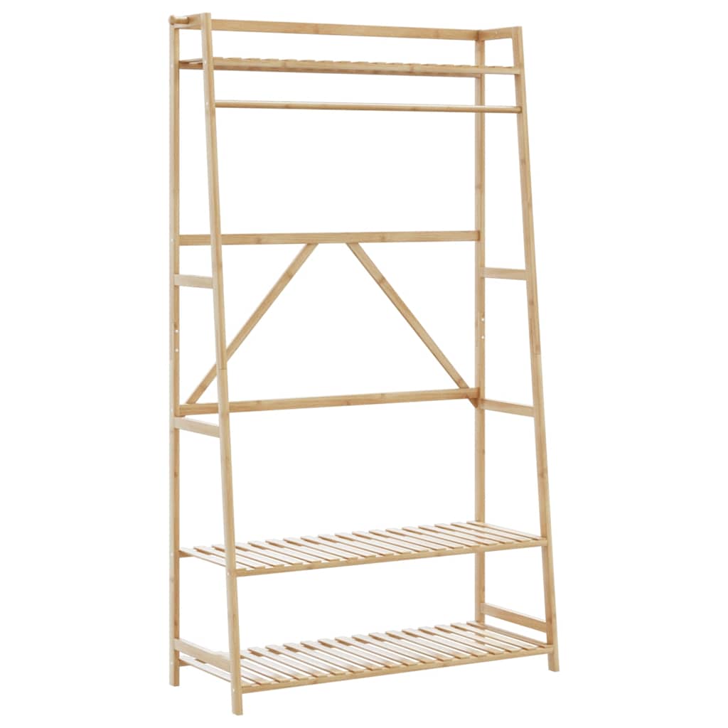 en.casa] Bamboo clothes rack Öckerö 150x60x40 cm