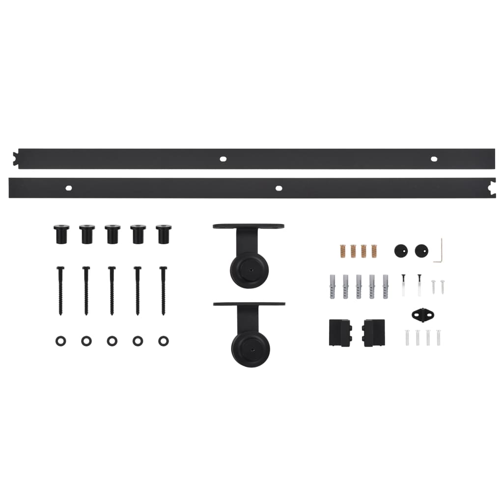 vidaXL Schuifdeur met beslag 76x205 cm aluminium en ESG-glas