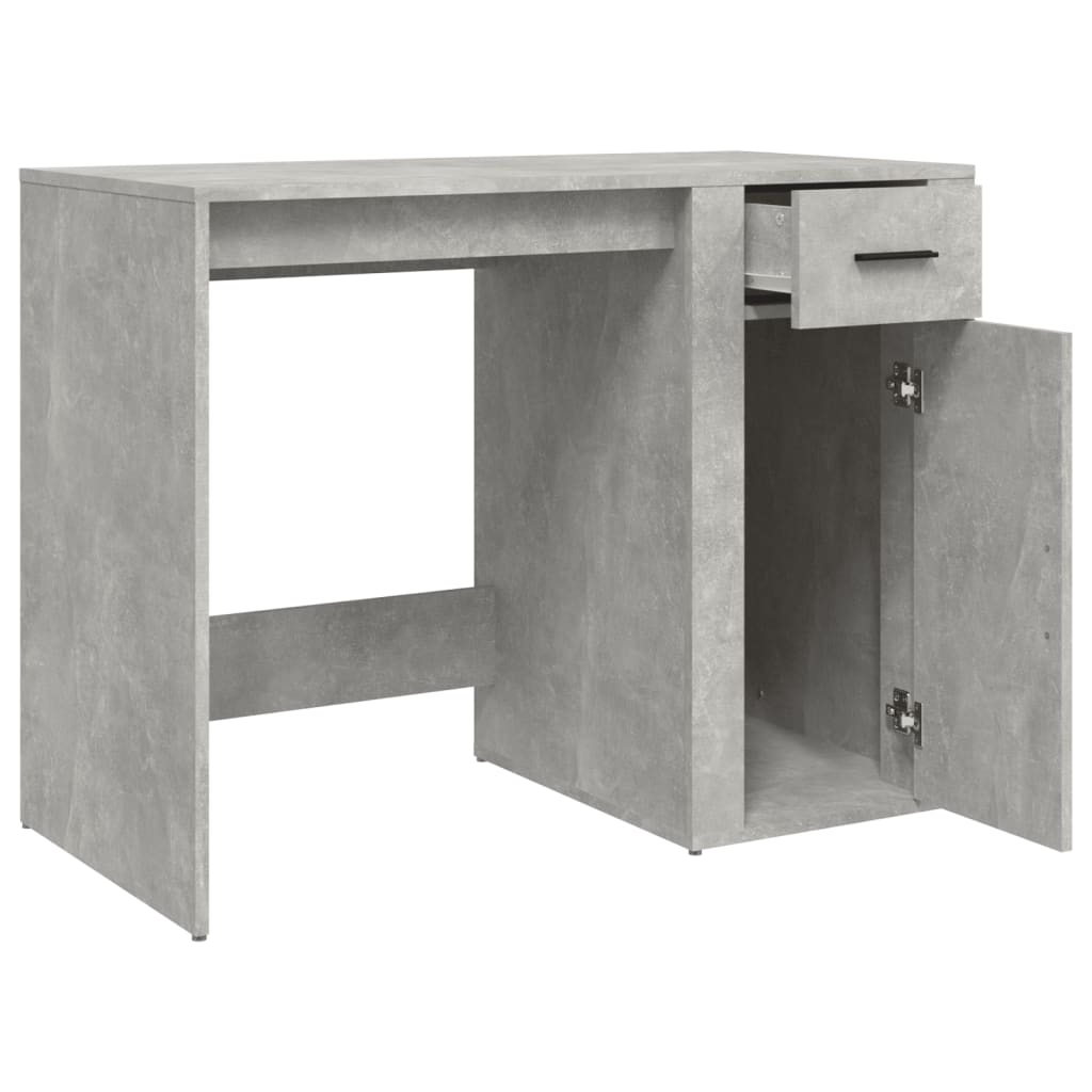 vidaXL Bureau 100x49x75 cm bewerkt hout betongrijs