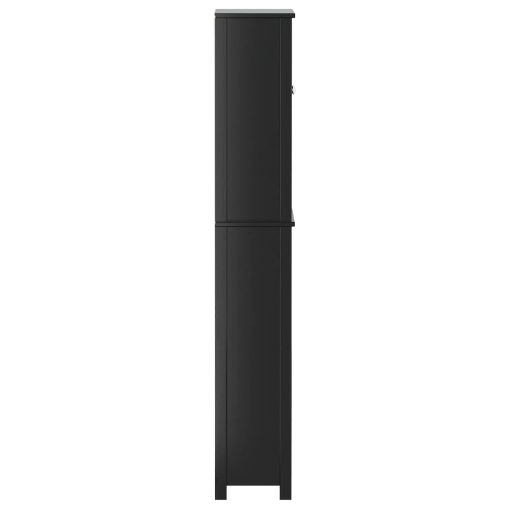 vidaXL Toiletmeubel BERG 60x27x164,5 cm massief hout zwart