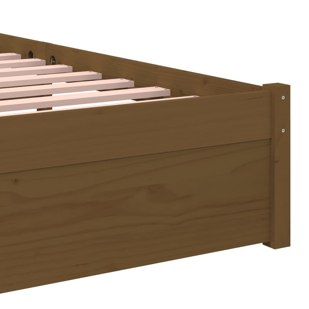 vidaXL Bedframe massief hout honingbruin 90x200 cm