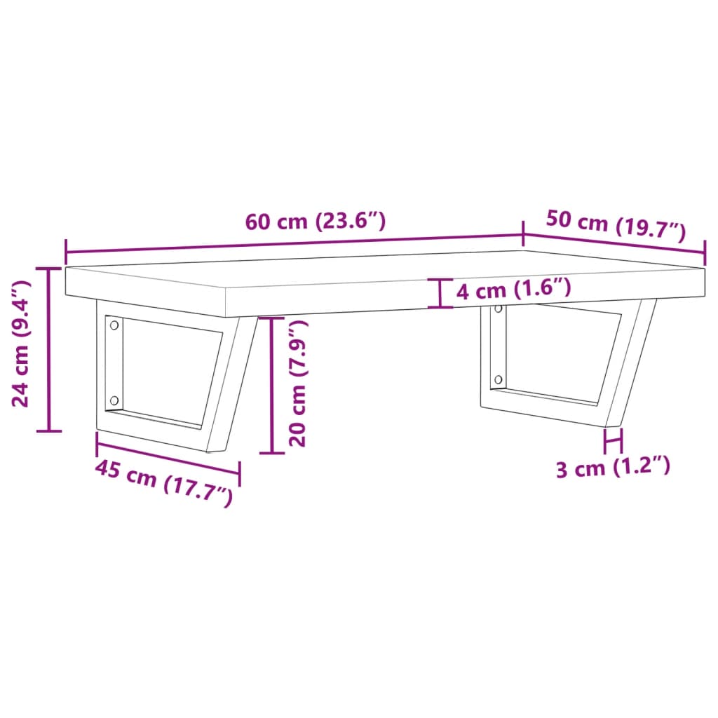 vidaXL Badkamer wandschap staal en massief acaciahout