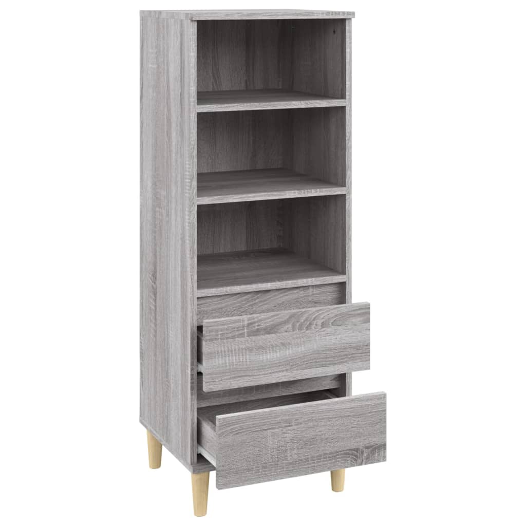 vidaXL Hoge kast 40x36x110 cm bewerkt hout grijs sonoma