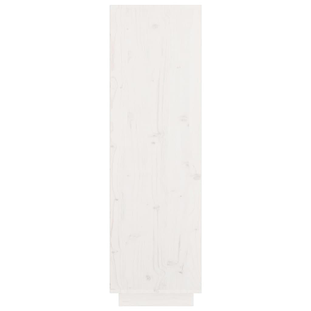 vidaXL Hoge kast 74x35x117 cm massief grenenhout wit